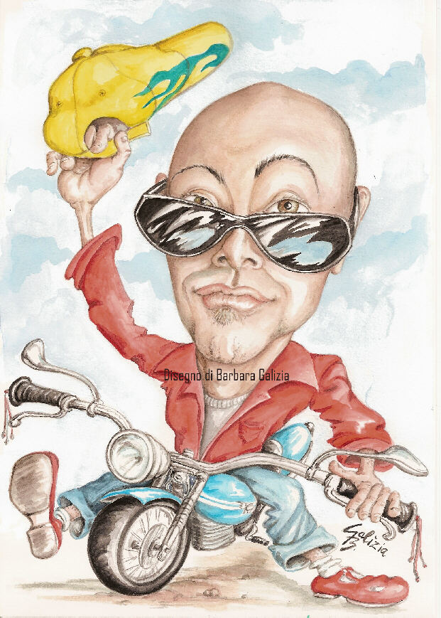 caricatura MOTOCICLISTA