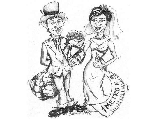 caricatura sposi matrimonio china